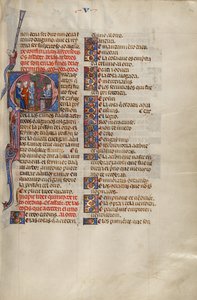 Initial Q : Deux hommes devant un juge et un troisième homme qui regarde derrière un mur - Unknown artist
