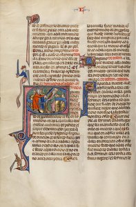 Initiale S : Deux hommes se battant avec des épées - Unknown artist