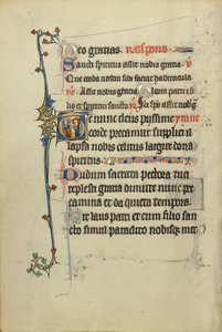 Initial T : Un Ecclésiaste Nimbé et une Sainte Femme - Unknown artist
