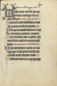 Initial V : Un homme en prière
