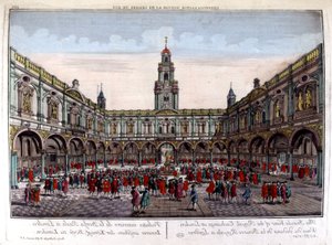 Intérieur de la Bourse Royale de Londres - Vue optique - Unknown artist