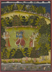 Krishna flûte pour les Gopis