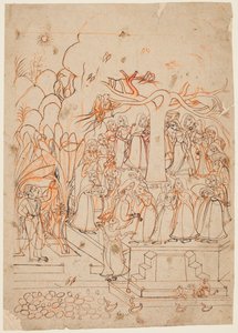 Krishna regarde les laitières circumambuler un arbre sacré : le mois de Jyestha (mai-juin), d