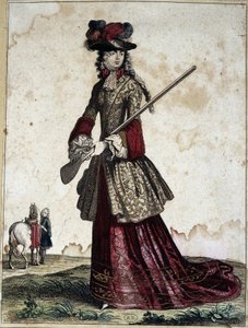 Dame à la chasse - gravure