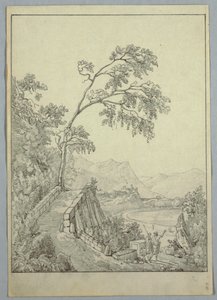 Paysage avec figures classiques - Unknown artist
