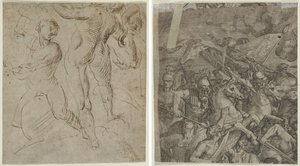Laocoön (recto); Bataille du Pont Milvius (fragment) (verso)