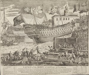 Lancement du Howe, de 120 canons, à Chatham