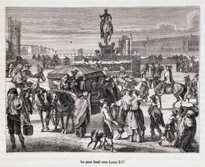 Le Pont Neuf sous Louis XIII - Gravure du 19e siècle - Unknown artist