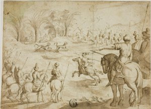 Chasse au léopard en Perse - Unknown artist