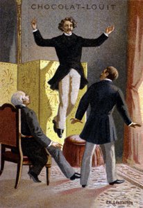Expérience de lévitation. Chromolithographie de la fin du 19ème siècle - Unknown artist
