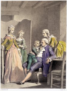 Louis XVI, Marie-Antoinette et Louis XVII enfermés dans le temple