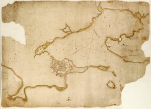 Forteresse et port de Louisbourg, Cap-Breton, vers 1745 (manuscrit)
