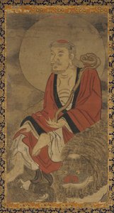 Luohan et lion - Unknown artist