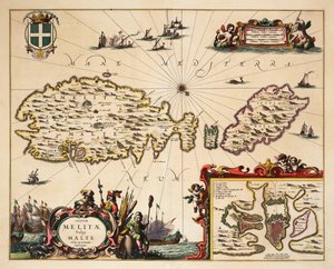 Carte de Malte et Gozo, vers 1650