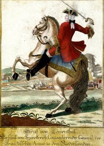 Maréchal Loewendahl (1700-1755) à la bataille de Fontenoy, Belgique - Unknown artist