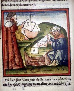 Mathématiciens. Manuscrit du 15ème siècle. - Unknown artist