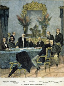 Ministres du nouveau gouvernement « Crispi » : de gauche à droite l