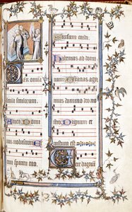 Missel de Saint Denis, vers 1350. Miniature représentant Clotaire et Dagobert