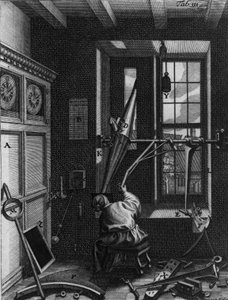 Olaus Romer (Ole), astronome danois (1644-1710) observe les éclipses des satellites de Jupiter