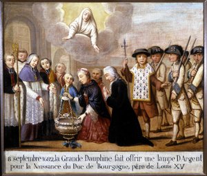 Le 8 septembre 1682, le grand dauphin offrit une lampe en argent pour la naissance du duc de Bourgogne