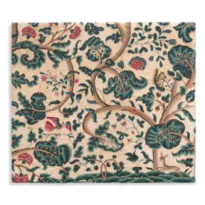 Un des deux panneaux de broderie crewel - Unknown artist