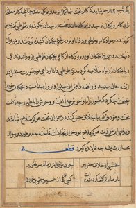 Page des Contes du Perroquet (Tuti-nama) : page de texte
