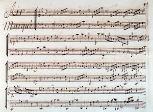 Page de partition musicale de Castor et Pollux, tragédie lyrique par Rameau (1737)