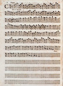 Page de la partition musicale de "Concerti a cinque, Op. 5" de Tomaso Albinoni