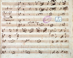 Page de la partition musicale de Estinguere vorrei aria dans Griselda, opéra d