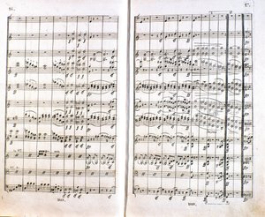 Page de la première édition allemande de la partition de la Symphonie n° 1 en do majeur du compositeur allemand Ludwig van Beethoven - Unknown artist