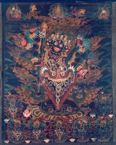 Bannière peinte (Thangka) avec Guru Dragpur, une forme courroucée de Padmasambhava - Unknown artist
