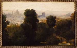 Paris vu des hauteurs de Belleville; vers 1840, arrondissement actuel 19e, en 1840