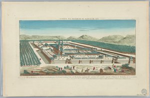 Vue de la Ville de Richelieu en Poitou construite par le Grand Cardinal Duc de Richelieu, au bout des parterres de Sougid et superbe château de Richelieu de la conduite, No. 147 - Unknown artist