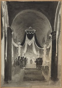 Décoration de la cathédrale Pierre et Paul pour la cérémonie funéraire de Pierre III et Catherine II - Unknown artist