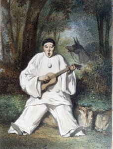 Pierrot joue de la guitare - n.d., fin du 19ème siècle
