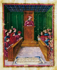 Pietro da Unzola donnant une conférence de droit à l