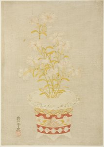 Rose dans un pot de porcelaine - Unknown artist