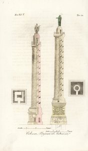 Plan et élévation de la Colonne Trajane et de la Colonne de Marc Aurèle - Unknown artist