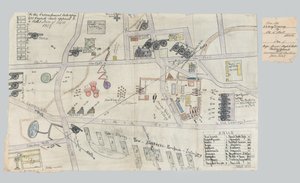 Plan des tranchées à Cawnpore, juin 1857