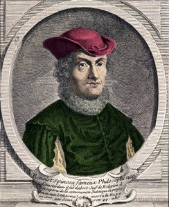 Portrait de Baruch Spinoza (1632-1677), philosophe néerlandais. Aussi connu sous le nom de Bento de Espinosa ou Benedictus de Spinoza ou Benoît de Spinoza. Gravure du 18ème siècle