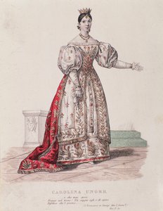 Portrait de Caroline Ungher (Unger) se produisant dans I Normanni a Parigi (gravure) - Unknown artist