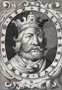 Portrait de Childebert Ier (v. 495-558) roi de Paris gravure du 18e siècle