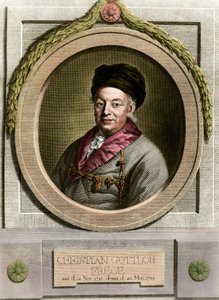 Portrait de Christian Frege (1715-1781) mathématicien et philosophe allemand Gravure du 18ème siècle Collection privée