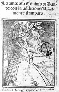 Portrait de Dante Alighieri (1265 - 1321), poète italien. Frontispice de « Il Convivio » - Unknown artist