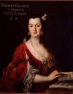 Portrait de Giovanna Gasparini (1717-?) chanteuse italienne Peinture anonyme. XVIIIe siècle. Bologna, civico museo bibliografico musicale