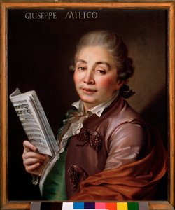 Portrait de Giuseppe Millico (1737-1802) castrat italien Peinture anonyme. XVIIIe siècle Bologna, civico museo musicale
