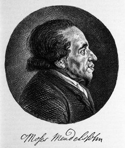 Portrait de Moïse Mendelssohn (1729 - 1786), philosophe et véritable fondateur du judaïsme moderne. Grand-père du musicien Felix Mendelssohn. - Unknown artist
