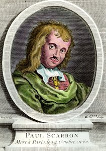 Portrait de Paul Scarron, écrivain français. Gravure du 17ème siècle