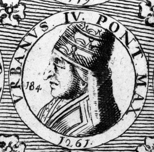 Portrait du Pape Urbain IV (1185 - 1264). Gravure du 18ème siècle. - Unknown artist