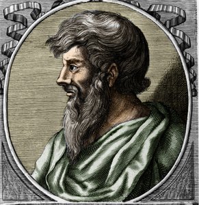 Portrait de Pythagore (ca. 570 - vers 480 av. J.-C.), mathématicien et philosophe grec. Gravure du XVIIIe siècle - Unknown artist